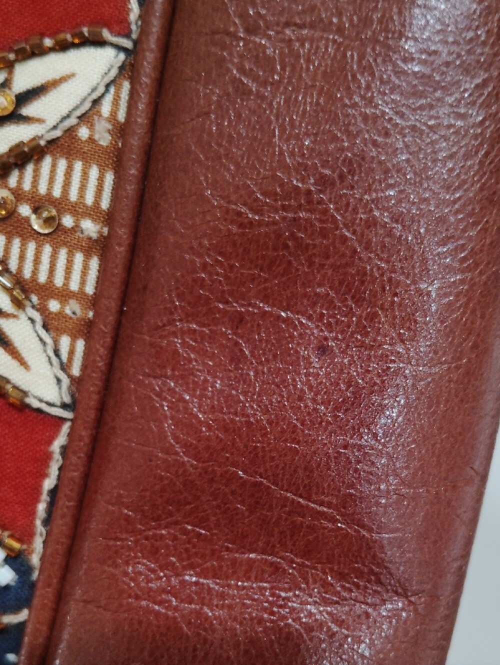 Isabella Fiore Red Navy Gold Embroidered Top-Handle Clutch - Picture 14 of 15